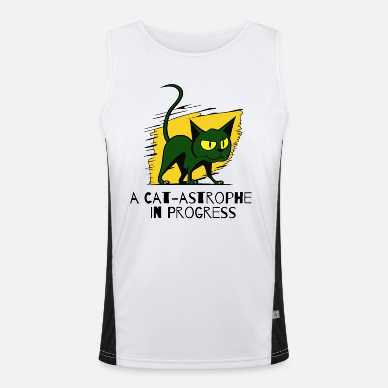 A cat catastrophe is underway Men's Functional Contrast Tank Top 