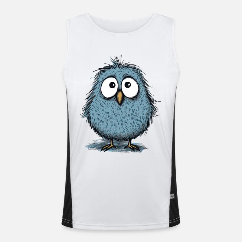 ein süßer lustiger Vogel Funktionelles Kontrast-Tank Top für Männer 
