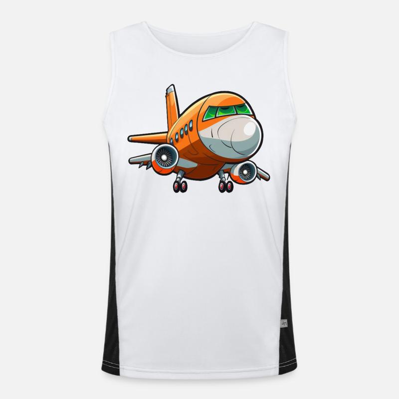 Comic Jet Plane Men's Functional Contrast Tank Top 