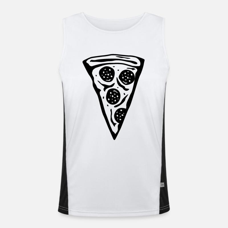 Pizza Slice Drawing Men's Functional Contrast Tank Top 