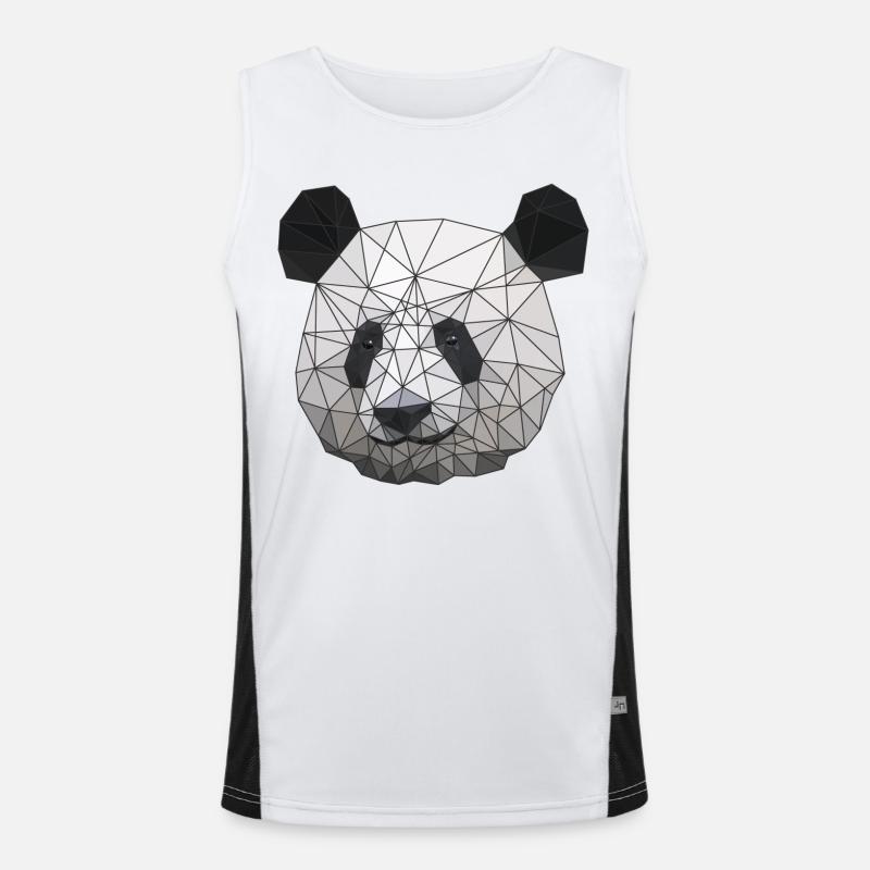 Polygonal Panda Bear Low Poly Art Triangle Shapes Débardeur respirant contrasté Homme 