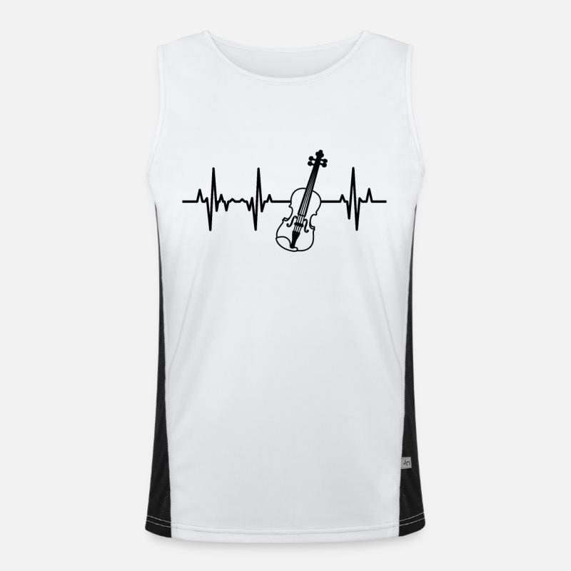 Violin ECG Heart palpitations Men's Functional Contrast Tank Top 