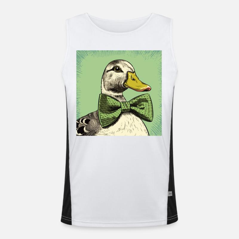 Duck with Bowtie Funktionelles Kontrast-Tank Top für Männer 