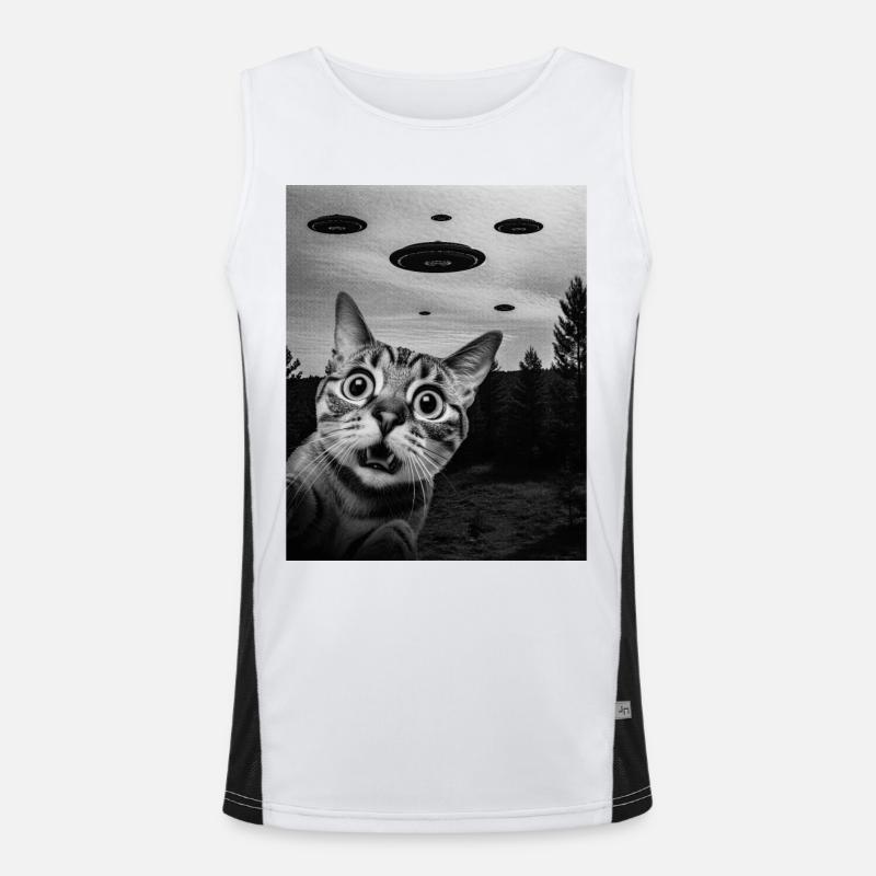 Chat Alien Invasion Uap Weirdcore Débardeur respirant contrasté Homme 