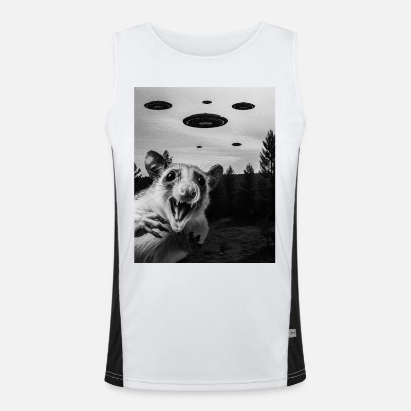 Opossum Auserirdisch Invasion Uap Weirdcore Funktionelles Kontrast-Tank Top für Männer 