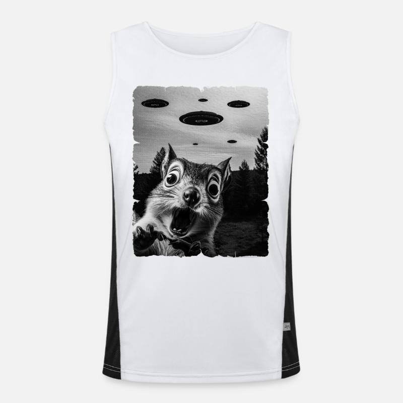 Squirrel Alien Invasion Uap Weirdcore Men's Functional Contrast Tank Top 