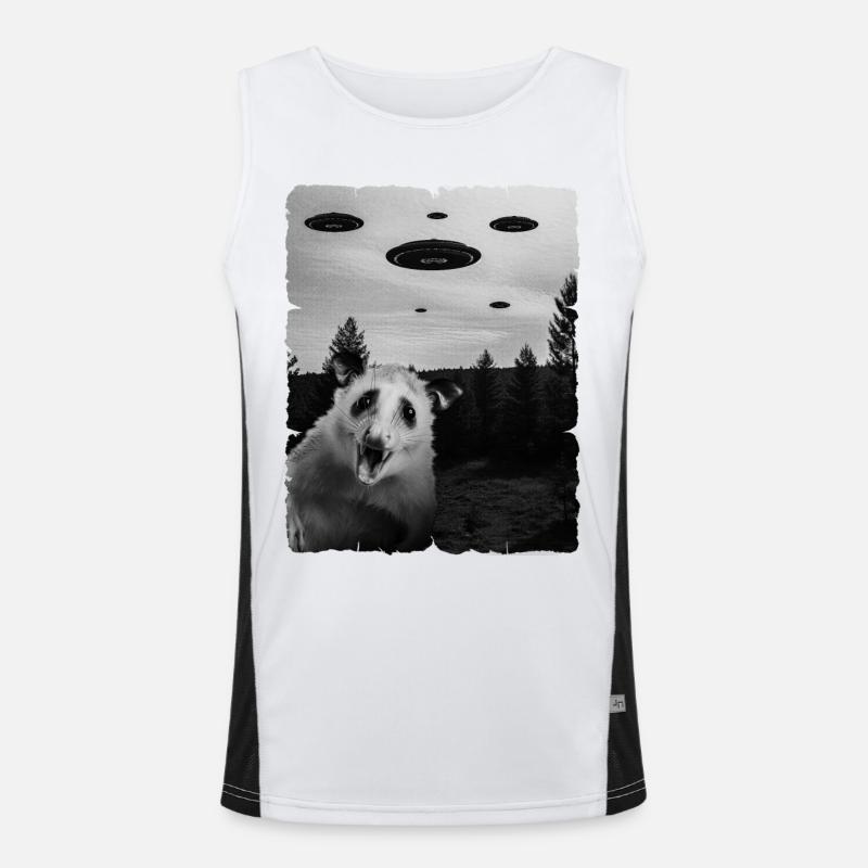 Opossum Auserirdisch Invasion Uap Weirdcore Funktionelles Kontrast-Tank Top für Männer 