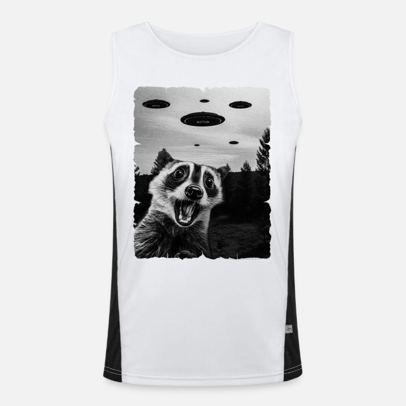 Waschbär Auserirdisch Invasion Uap Weirdcore Funktionelles Kontrast-Tank Top für Männer 