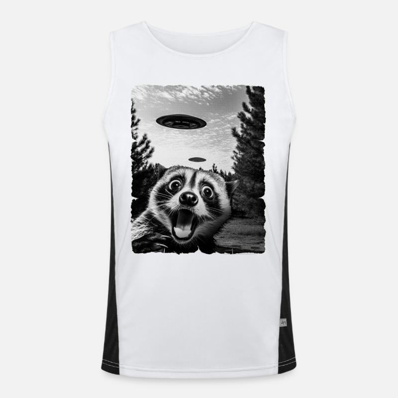 Waschbär Auserirdisch Invasion Uap Weirdcore Funktionelles Kontrast-Tank Top für Männer 