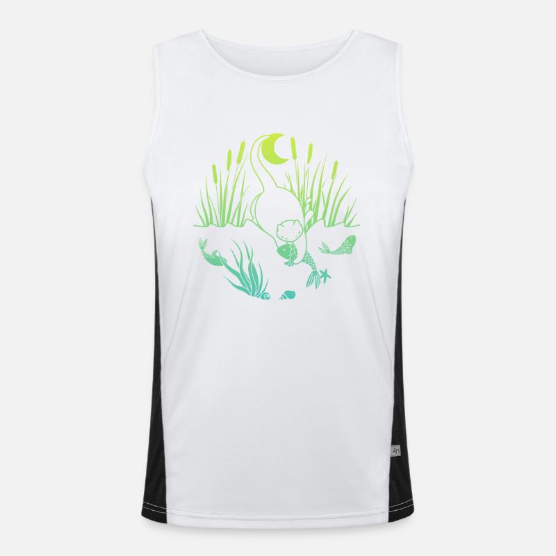 Midnight Catch - Men's Functional Contrast Tank Top  - white/black