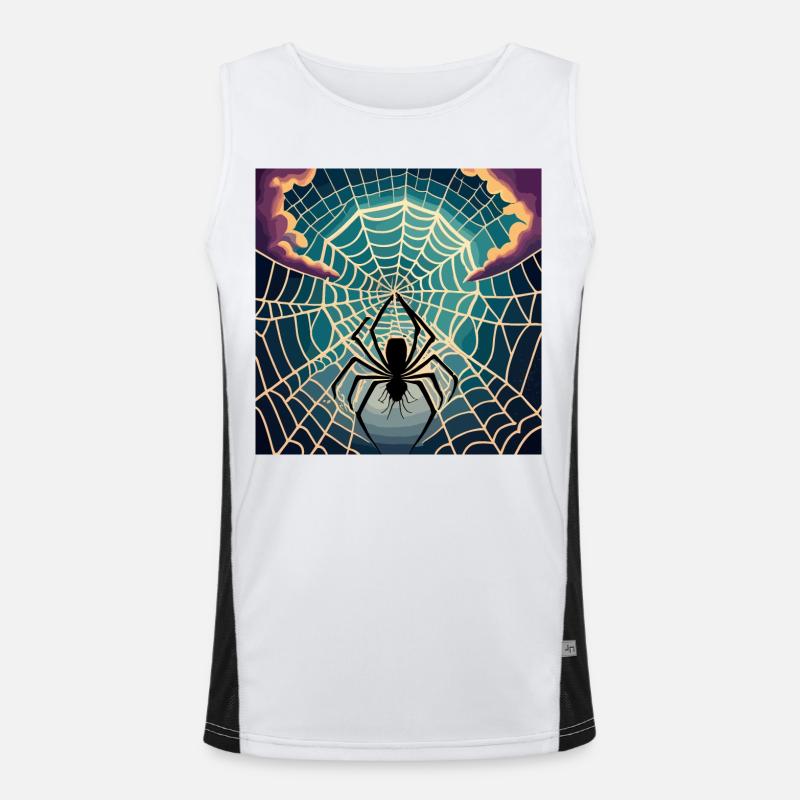 A spiderweb spider moon Men's Functional Contrast Tank Top 