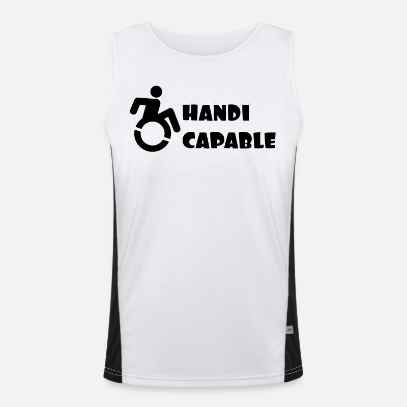 Adapté aux fauteuils roulants, handicapé humour # Débardeur respirant contrasté Homme 