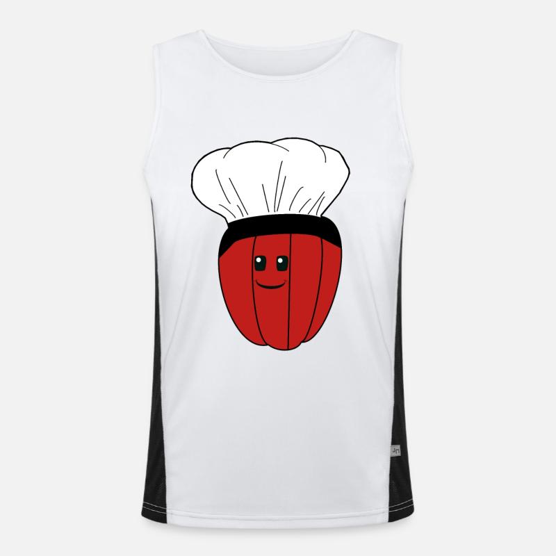 Chef's Hat, Pepper, Pod, Vegetables, Cuisine, Culinary Art Men's Functional Contrast Tank Top 