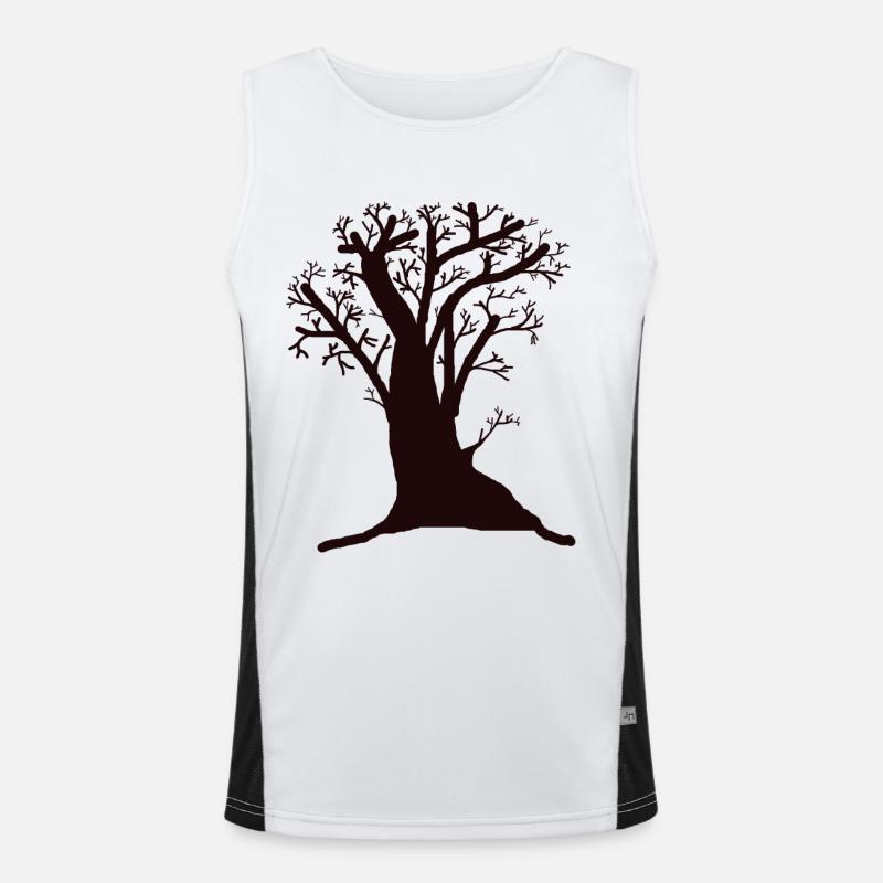 Tree, Botany, Deciduous Tree, Forest, Nature, Wilderness, Wood, Co2 Men's Functional Contrast Tank Top 
