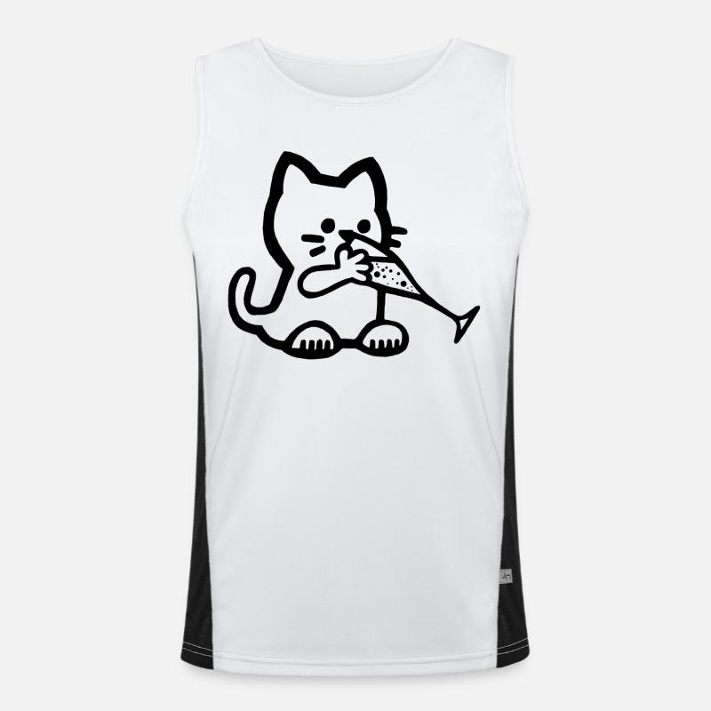 Das Kätzchen hat Durst Funktionelles Kontrast-Tank Top für Männer 