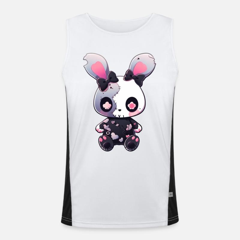 Lapin Goth Mignon Lapin Goth Kawaii Tenue Gothique Débardeur respirant contrasté Homme 