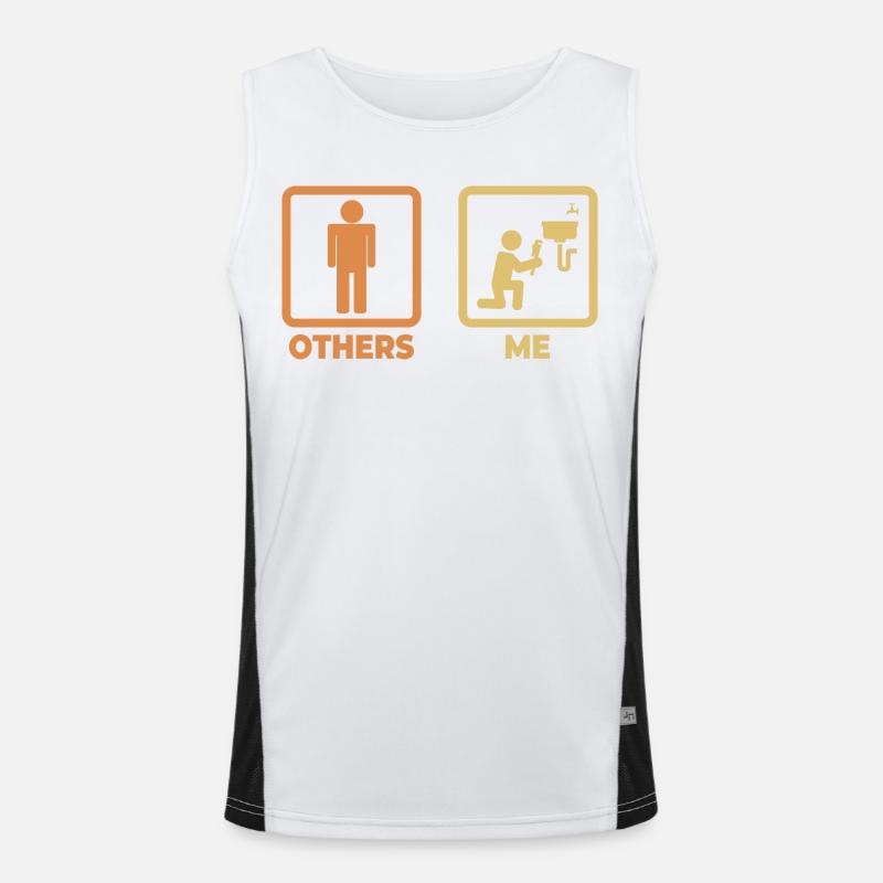 Plumber Stick Figures Men's Functional Contrast Tank Top 