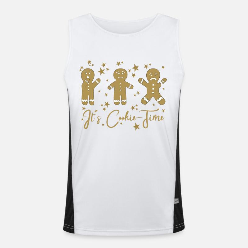 It’s Cookie Time – Gingerbread Design Funktionelles Kontrast-Tank Top für Männer 