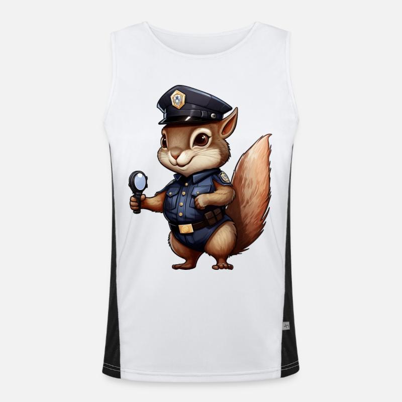 Eichhörnchen Polizistin Funktionelles Kontrast-Tank Top für Männer 