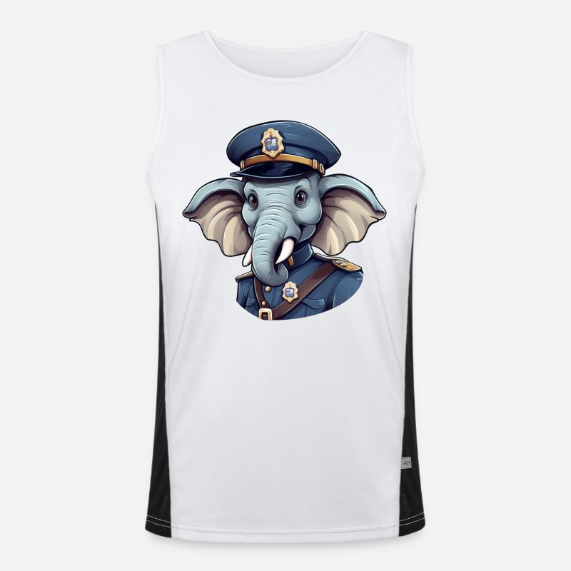 Elephant Policeman Men's Functional Contrast Tank Top 