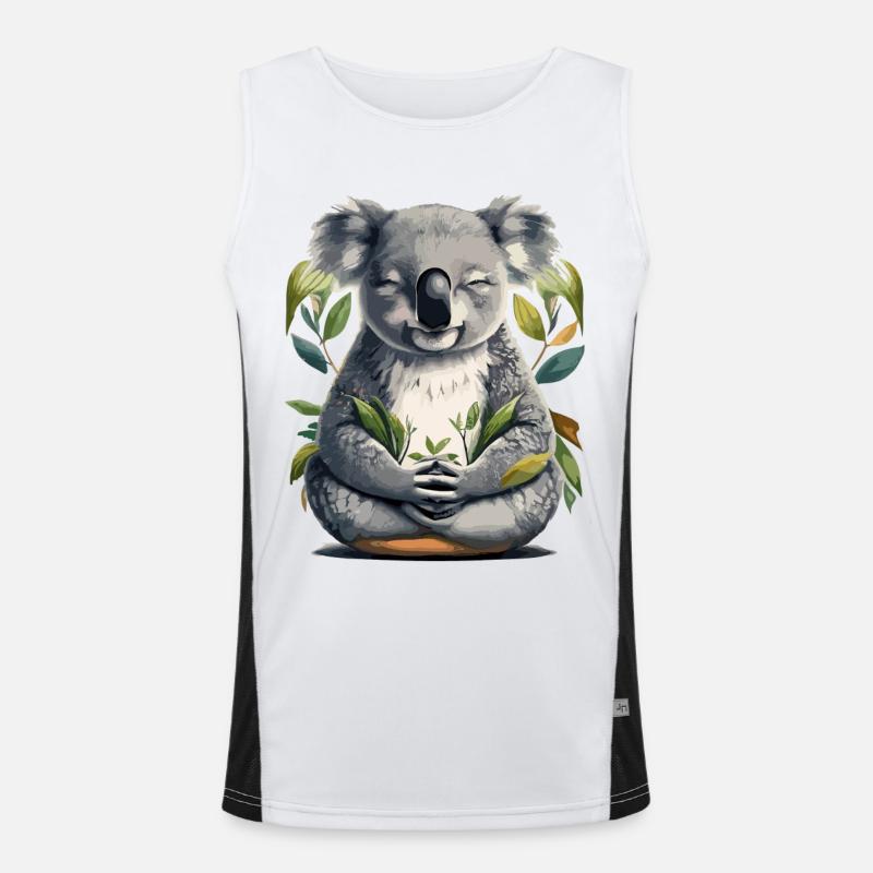Koala Meditation Funktionelles Kontrast-Tank Top für Männer 