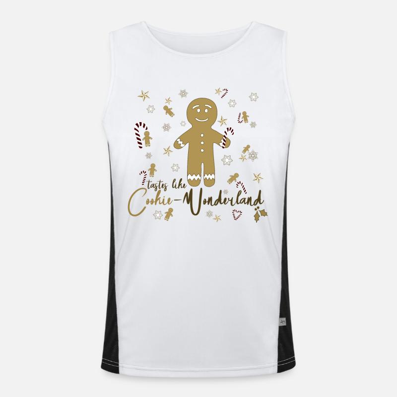Cookie Wonderland – Gingerbread Design Men's Functional Contrast Tank Top 