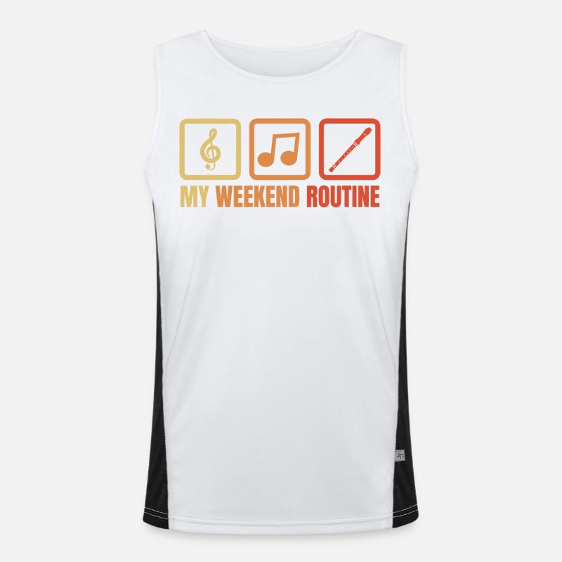 Flutists Weekend Program - Men's Functional Contrast Tank Top  - white/black