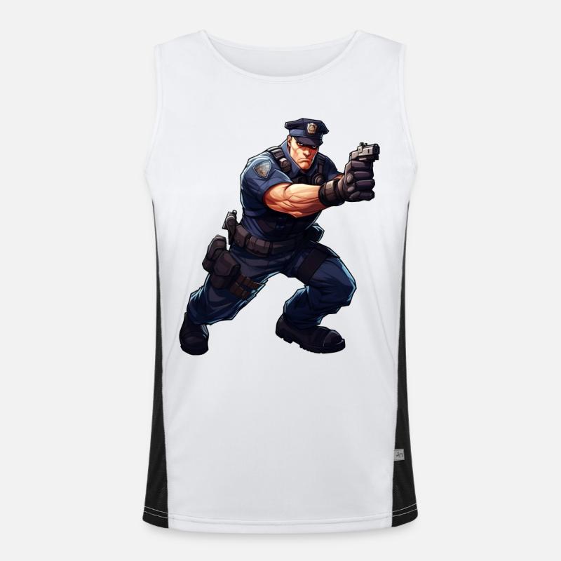 Rambo Polizei Funktionelles Kontrast-Tank Top für Männer 