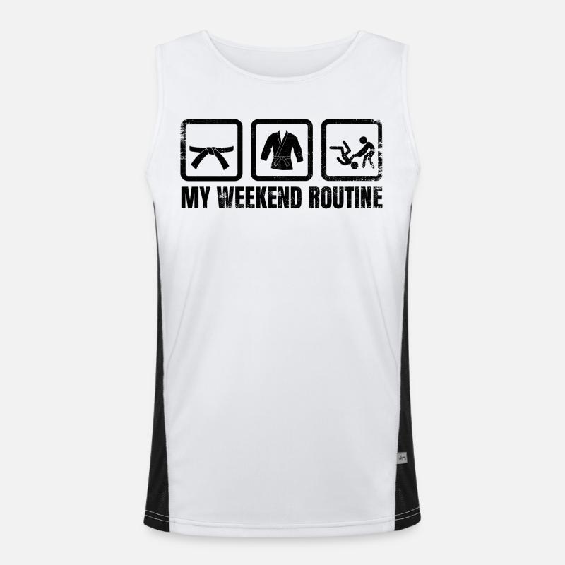 Judoka Weekend Routine - Men's Functional Contrast Tank Top  - white/black