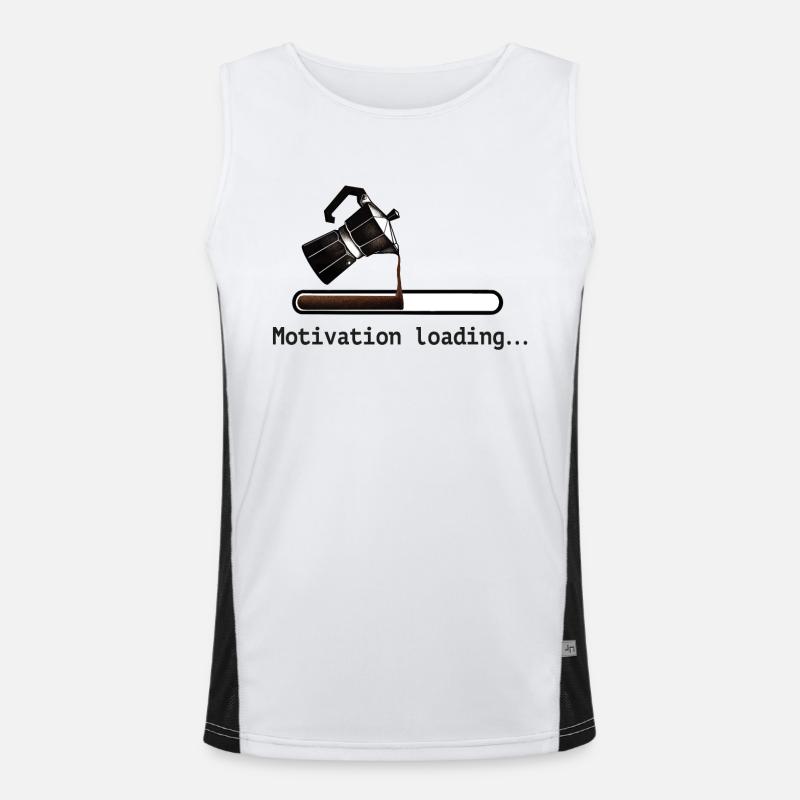 Kaffee kaffeekanne motivation loading Funktionelles Kontrast-Tank Top für Männer 