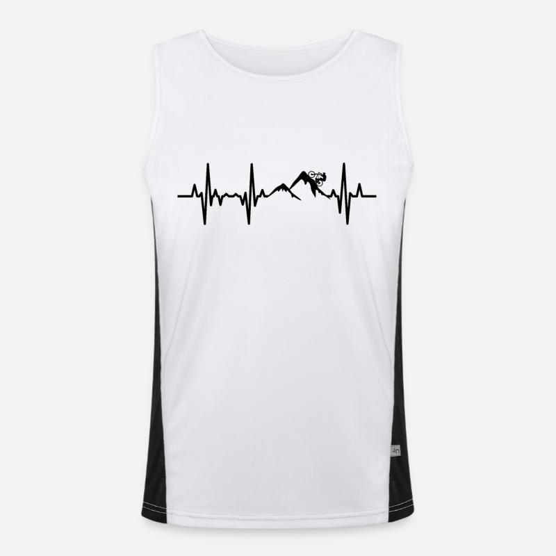 Mountain biker palpitations ECG - Men's Functional Contrast Tank Top  - white/black