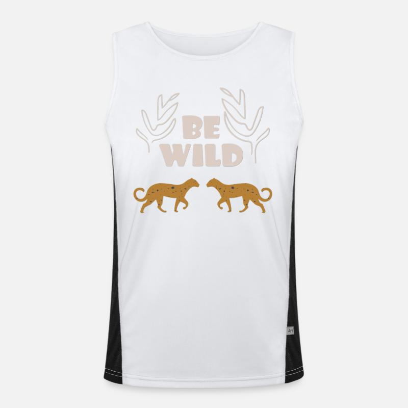 Be Wild - Men's Functional Contrast Tank Top  - white/black
