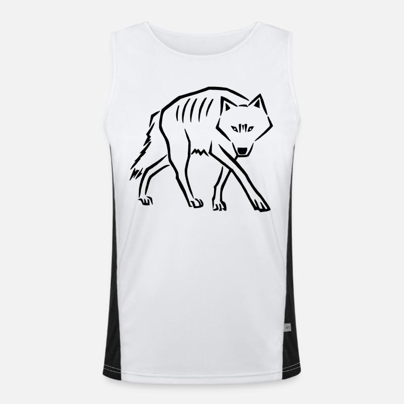 Wolfsschritte (Schwarz) Funktionelles Kontrast-Tank Top für Männer 