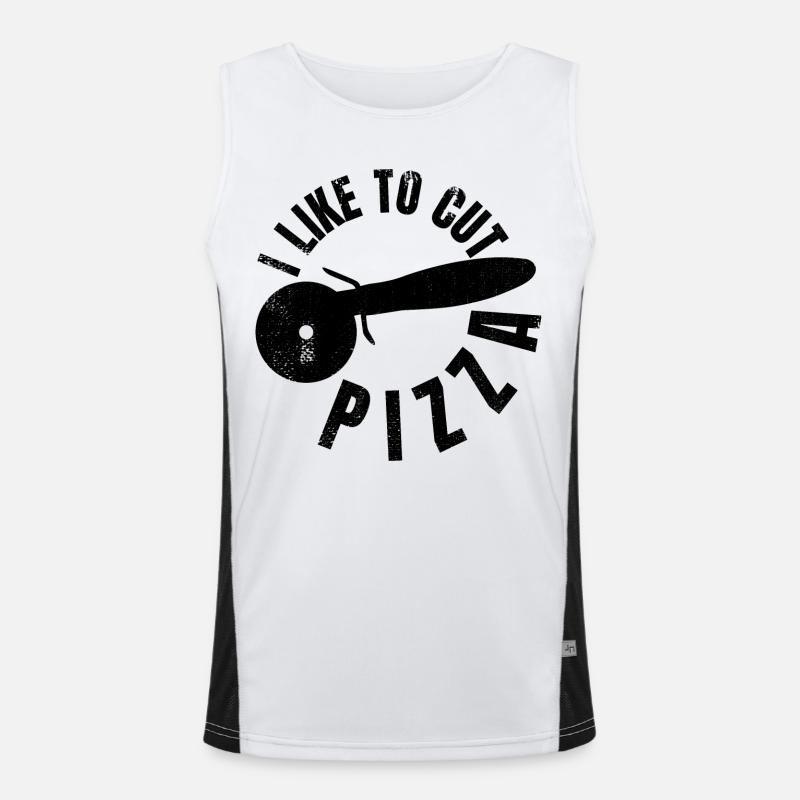 Funny Pizza Lover Quote Men's Functional Contrast Tank Top 