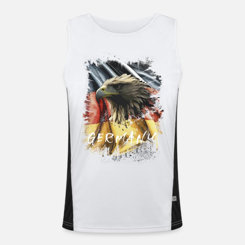 Germany Eagle Eagle Head Gift - Men's Functional Contrast Tank Top  - white/black