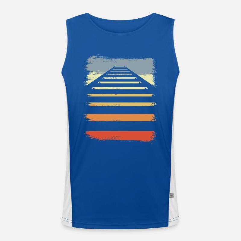 Bahngleise Funktionelles Kontrast-Tank Top für Männer 
