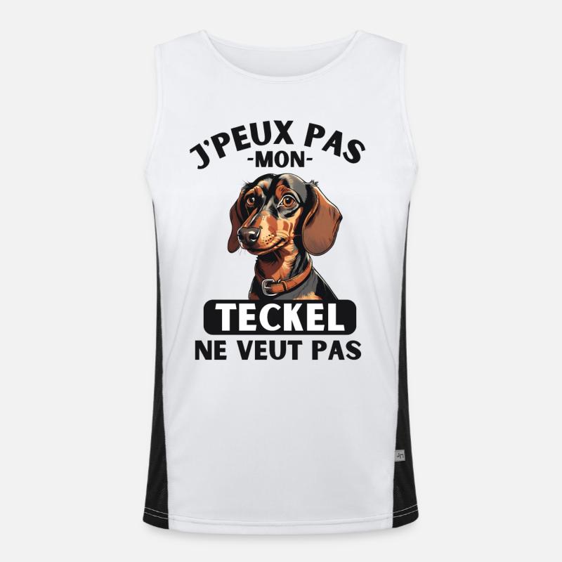 Chien doux de race TECKEL 1 Débardeur respirant contrasté Homme 