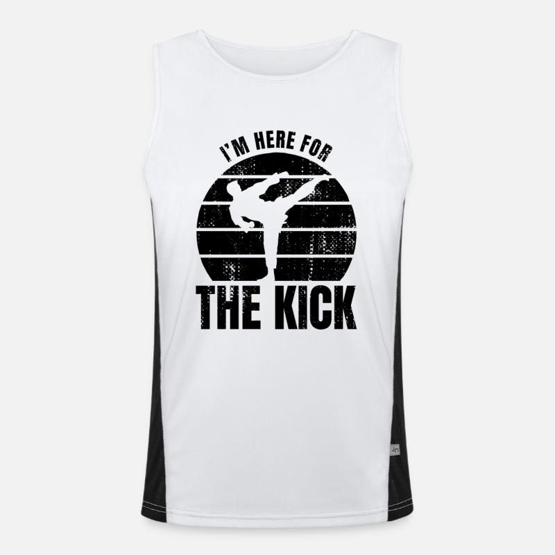 Ich bin wegen des Kicks hier Funktionelles Kontrast-Tank Top für Männer 