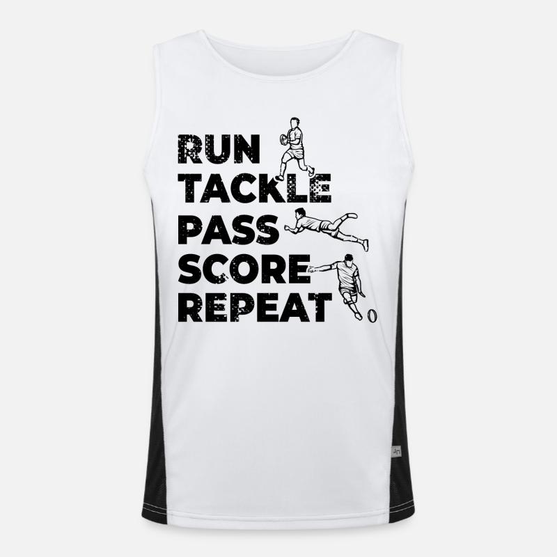 Course, Tacle, Passe, Score, Répétition Débardeur respirant contrasté Homme 