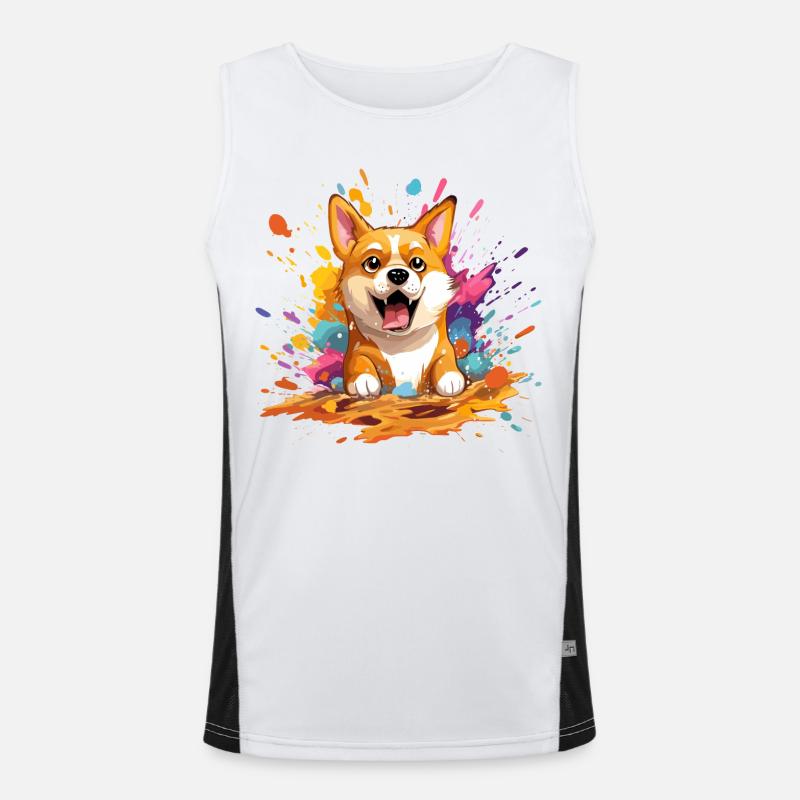 Pièce de monnaie Doge couleur Splash Débardeur respirant contrasté Homme 
