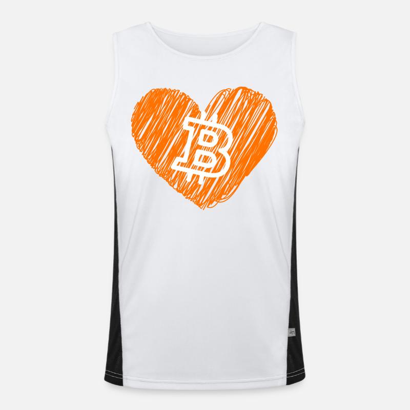 Bitcoin Crypto Cryptocurrency Splash Funktionelles Kontrast-Tank Top für Männer 