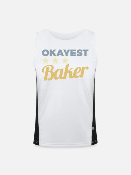 Average baker - Men's Functional Contrast Tank Top - white/black