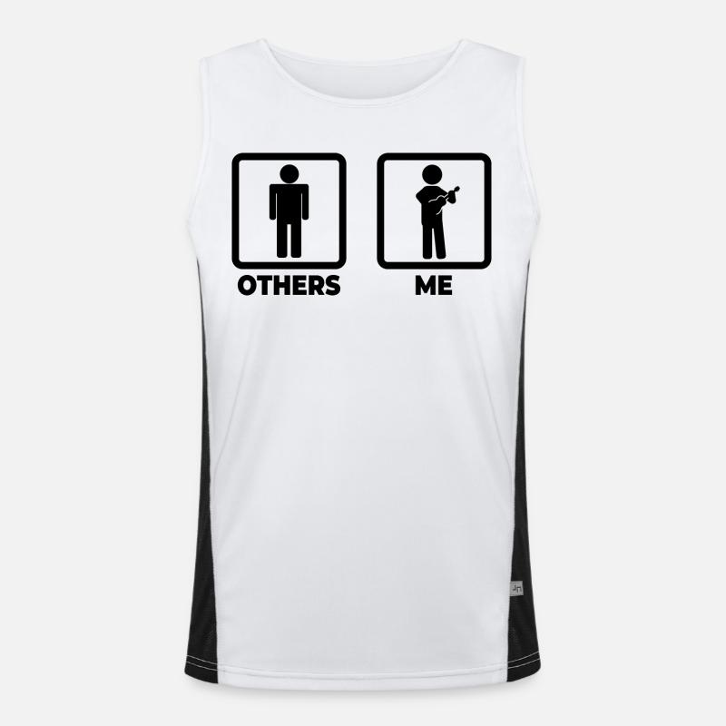 Funny Ukulele Player Men's Functional Contrast Tank Top 