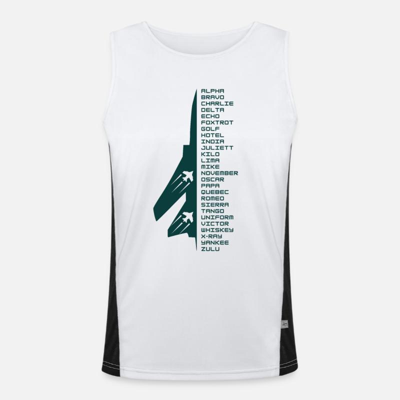 Buchstabieralphabet Funktionelles Kontrast-Tank Top für Männer 