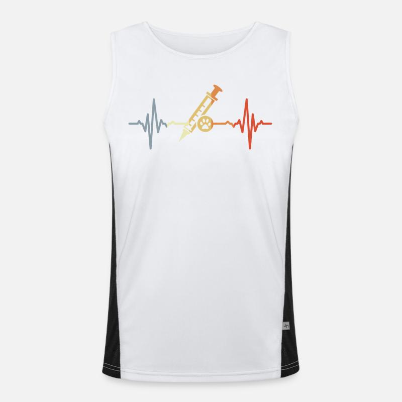 Veterinary Syringe ECG Men's Functional Contrast Tank Top 