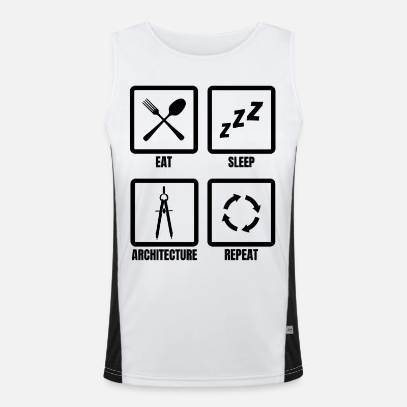 Manger Sommeil Architecture Répéter Débardeur respirant contrasté Homme 