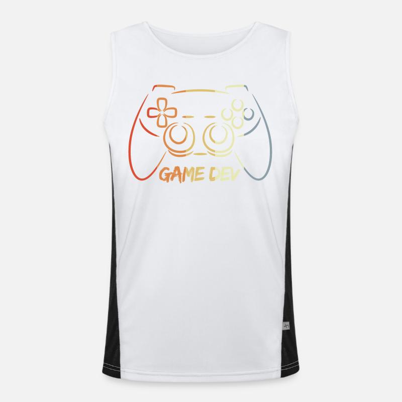 Games Developer - Men's Functional Contrast Tank Top  - white/black