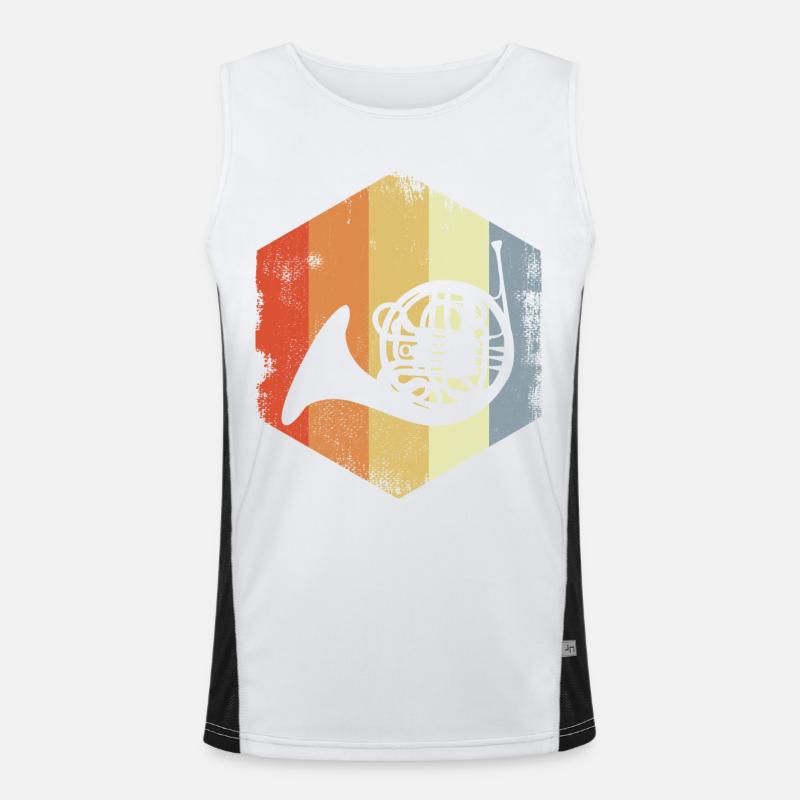 Horn Retro Look Funktionelles Kontrast-Tank Top für Männer 