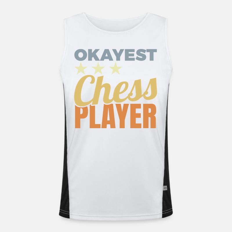 Average chess player - Men's Functional Contrast Tank Top  - white/black