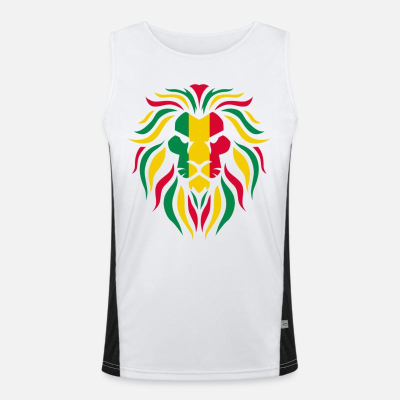 Reggae Rasta Löwe Funktionelles Kontrast-Tank Top für Männer 